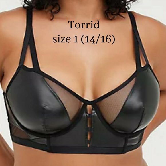 torrid Other - Torrid sexy bra size 1 (14/16) PU leather & Netting